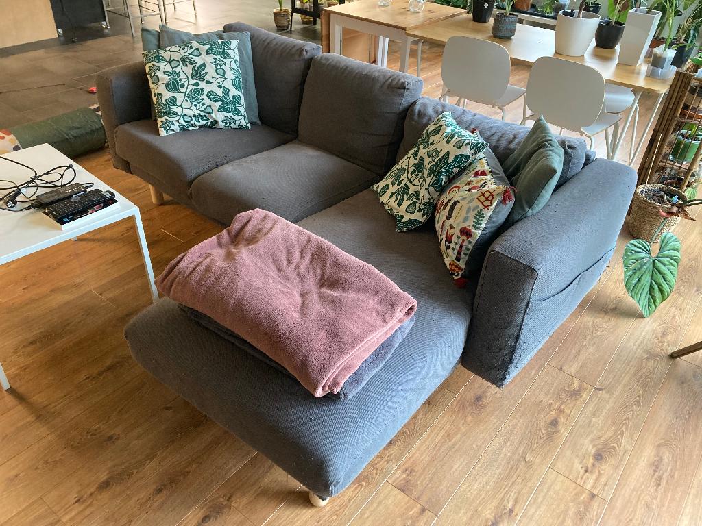 Ikea Norsborg zetel met chaise longe, Huis en Inrichting, Ophalen, 250 tot 300 cm, Gebruikt, Driepersoons