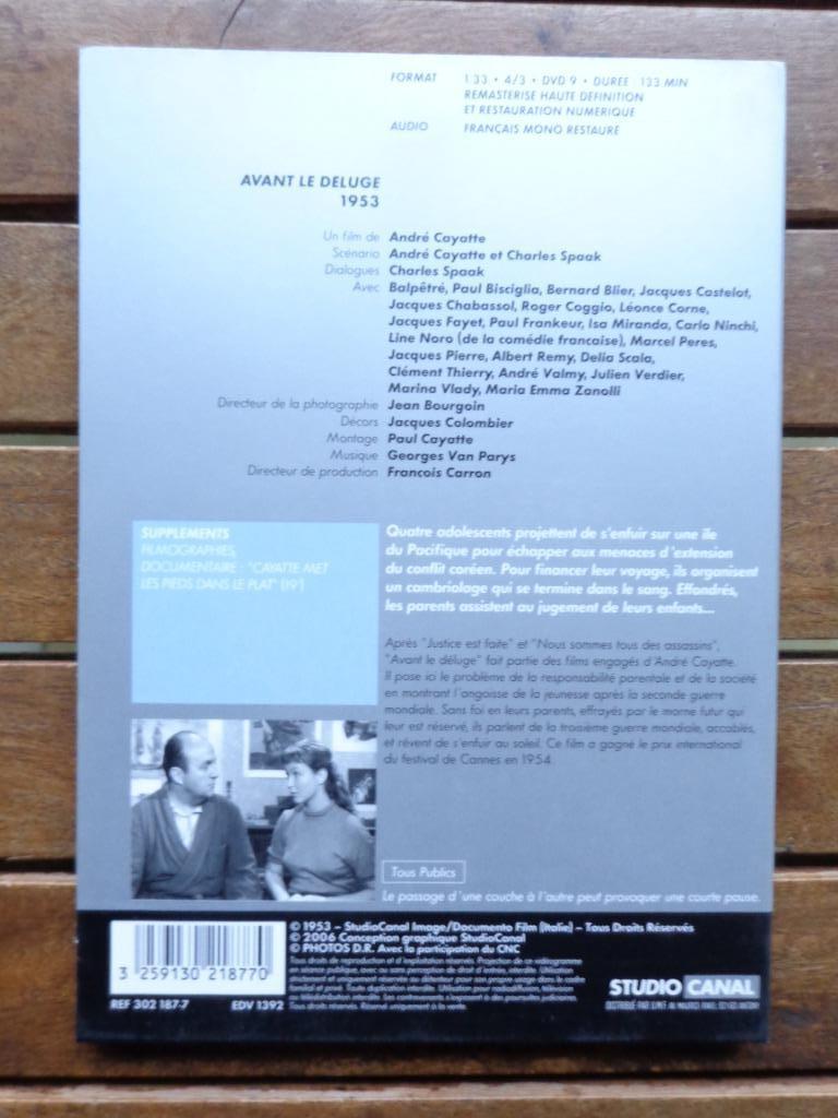 )))  Avant le Déluge  //  André Cayatte  (((, Alle leeftijden, Ophalen of Verzenden, Zo goed als nieuw, Overige genres