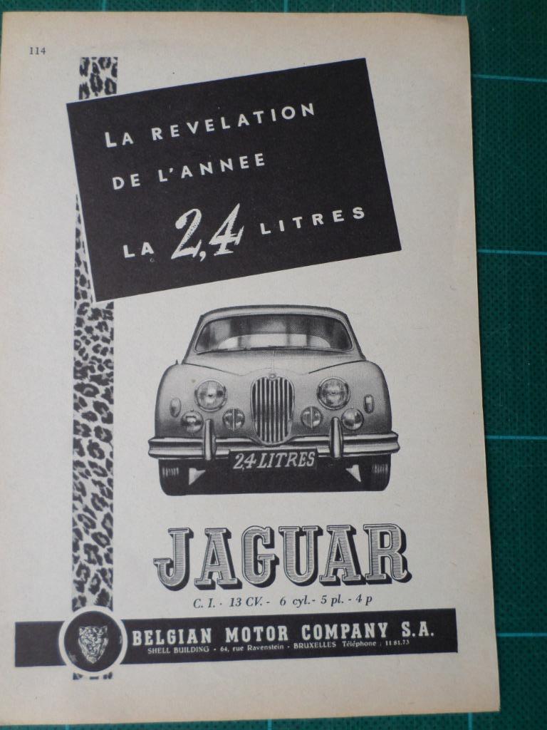 Jaguar automobile - publicité papier - 1956, Verzamelen, Merken en Reclamevoorwerpen, Ophalen of Verzenden, Gebruikt, Overige typen