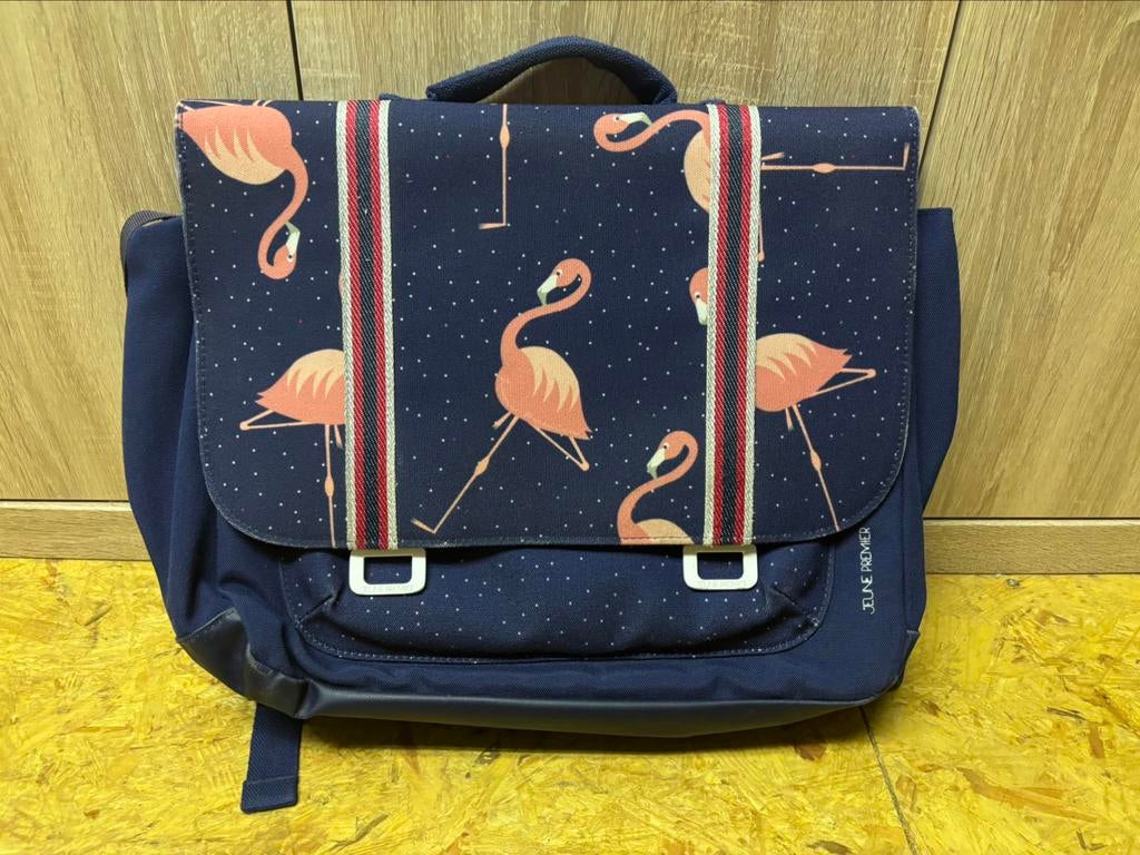 Boekentas met flamingo’s, Ophalen, Gebruikt, Blauw