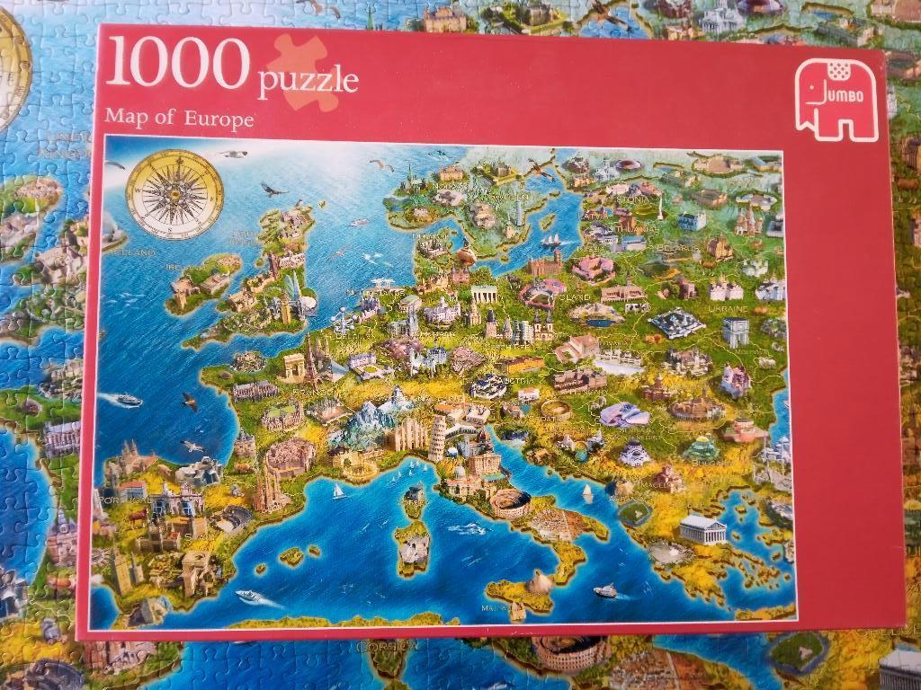 puzzel 1000st-Jumbo-Map of Europe, Ophalen of Verzenden, 500 t/m 1500 stukjes, Legpuzzel