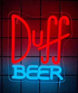 Duff beer led neon en veel andere leuke ontwerpen decoratie, Collections, Marques & Objets publicitaires, Neuf, Table lumineuse ou lampe (néon)