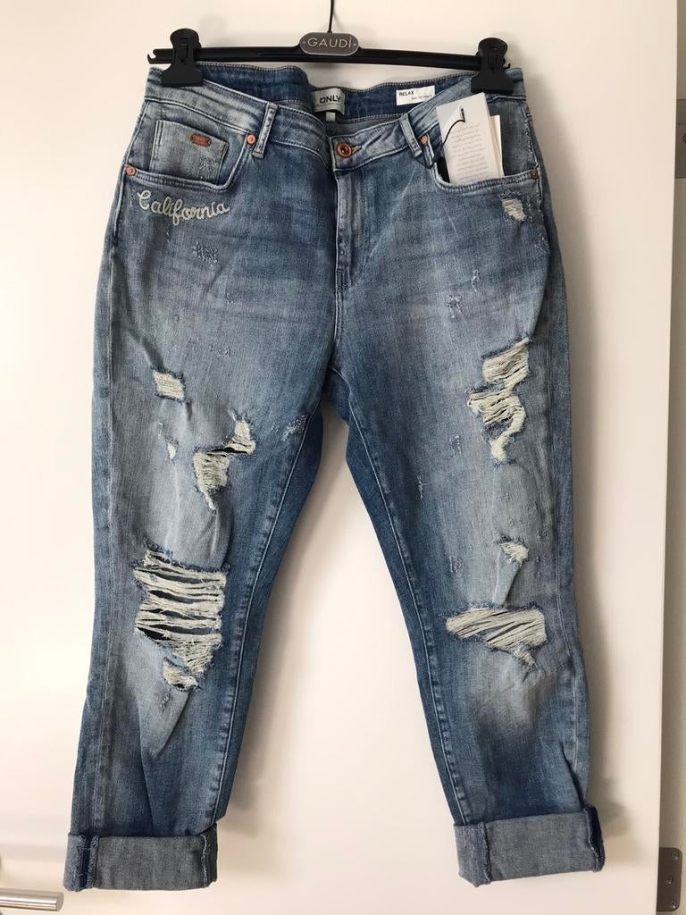 Jeans Alleen gaten / gescheurd nieuw met label, maat 30/32, Only, Nieuw, Blauw, W30 - W32 (confectie 38/40)