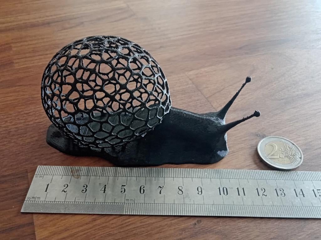 3D-geprinte aquarium slak decoratie PETG zwart - 10cm, Dieren en Toebehoren