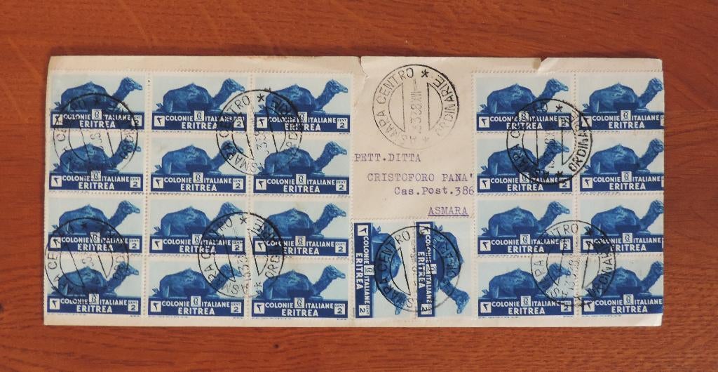 enveloppe Erythrée italienne, 1938, Envoi, Enveloppe