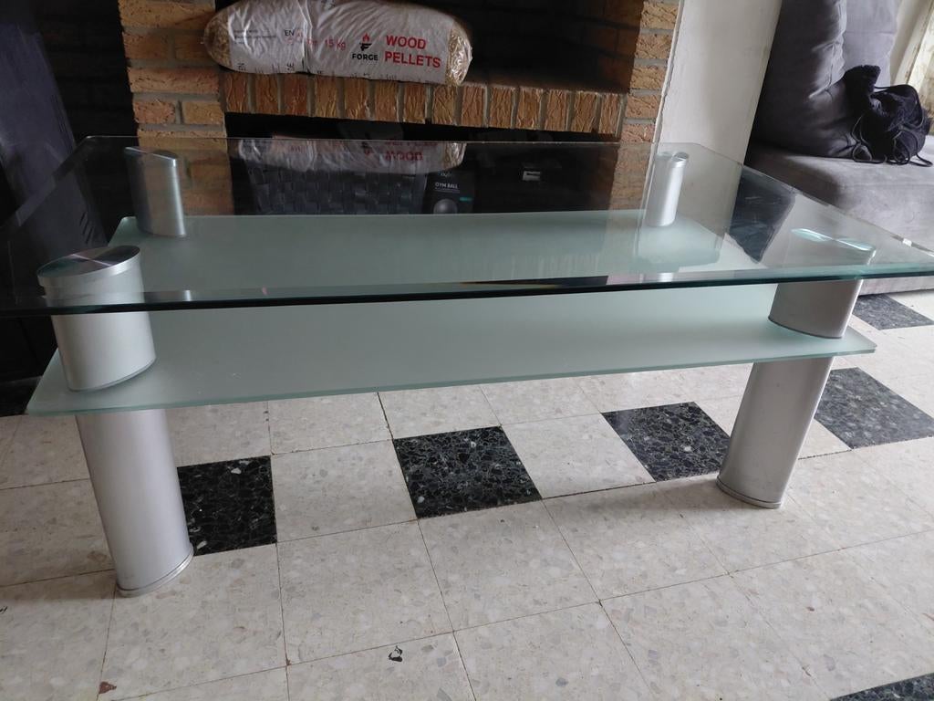 Table basse en verre, Maison & Meubles, Cheminées, Enlèvement