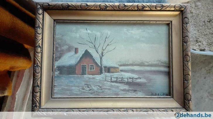 twee schilderijtjes Haegen, Antiek en Kunst, Ophalen