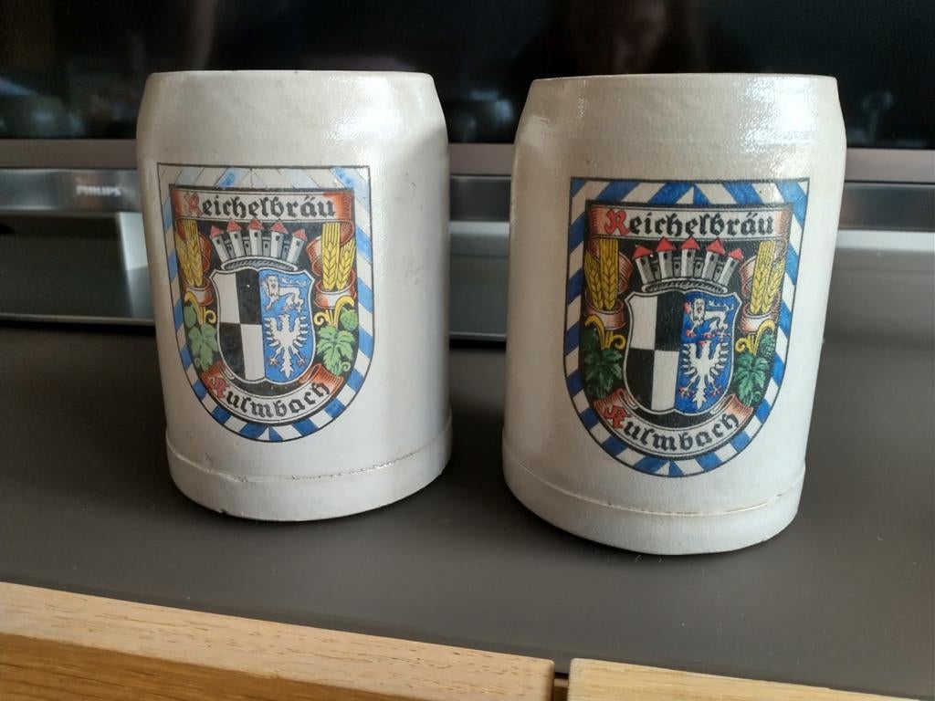 Bierpot Reichelbräu Kulmbach 0,5L 2 stuks, Verzamelen, Ophalen, Gebruikt, Pul(len)