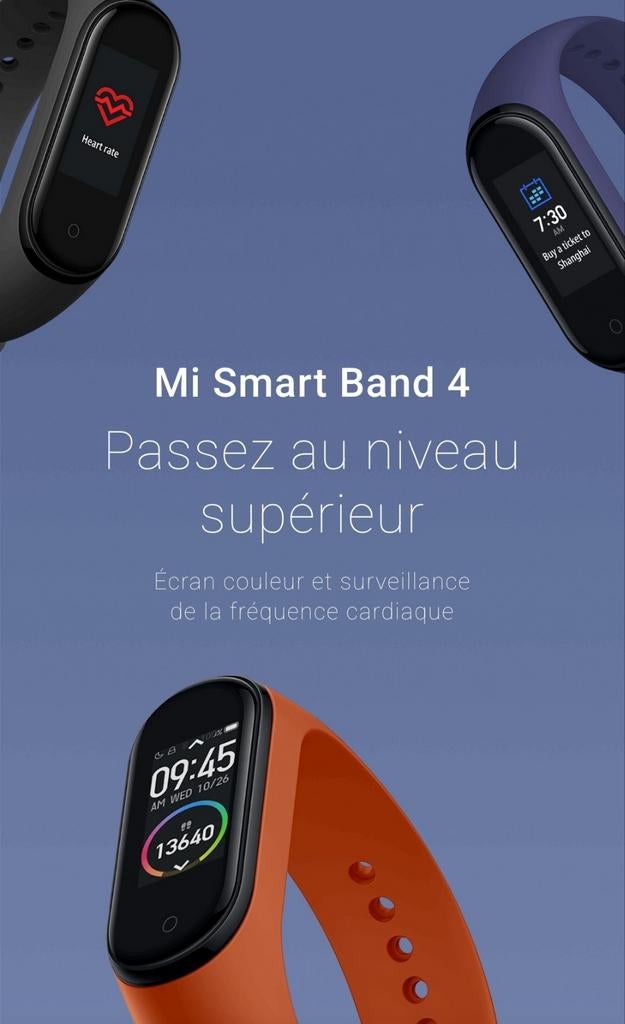 Montre connectée tracker activité Mi Smart Band 4 +bracelets, Enlèvement ou Envoi, Étanche, Comme neuf, Xiaomi