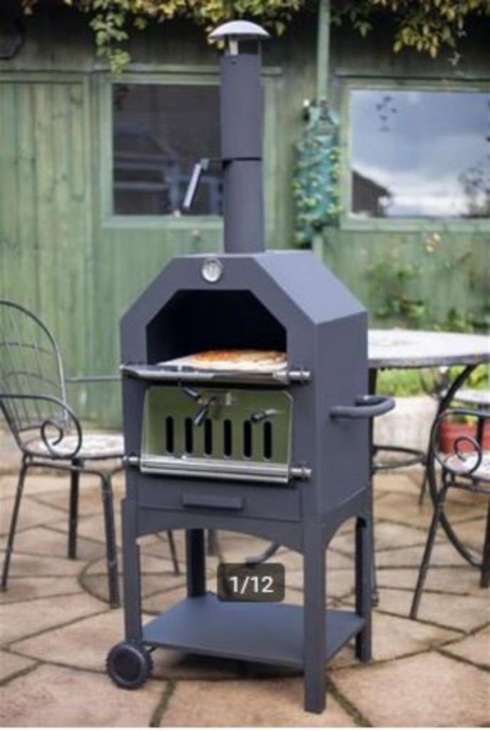 Pizza Steen Oven Pizzaoven Vlamoven BBQ Grill Op Houtskool, Ophalen of Verzenden, Nieuw