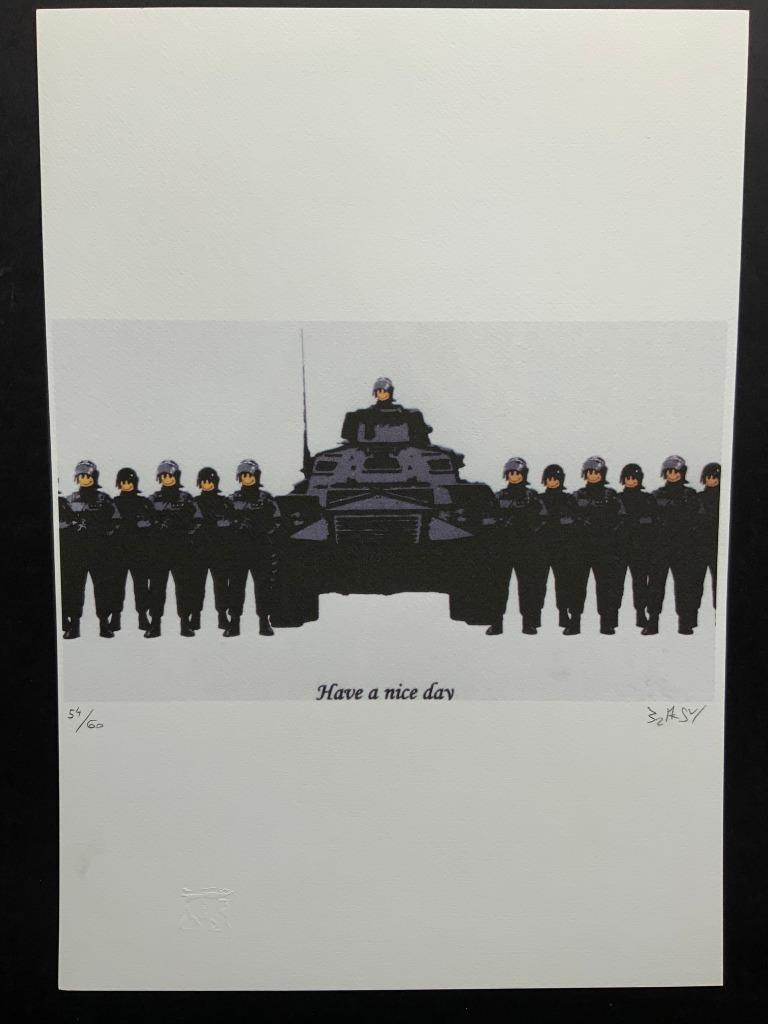Banksy Have a nice day lithografie ( genummerd met stempel), Enlèvement ou Envoi