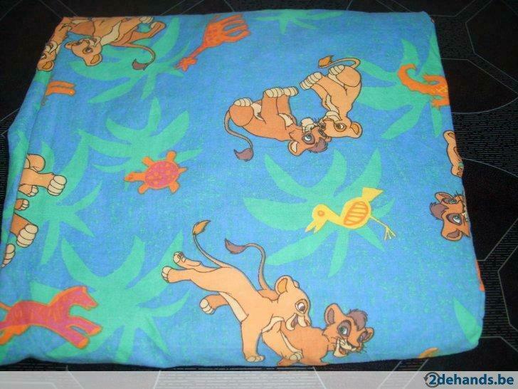 Hoeslaken éénpersoonsbed the lion king, Ophalen of Verzenden, Gebruikt