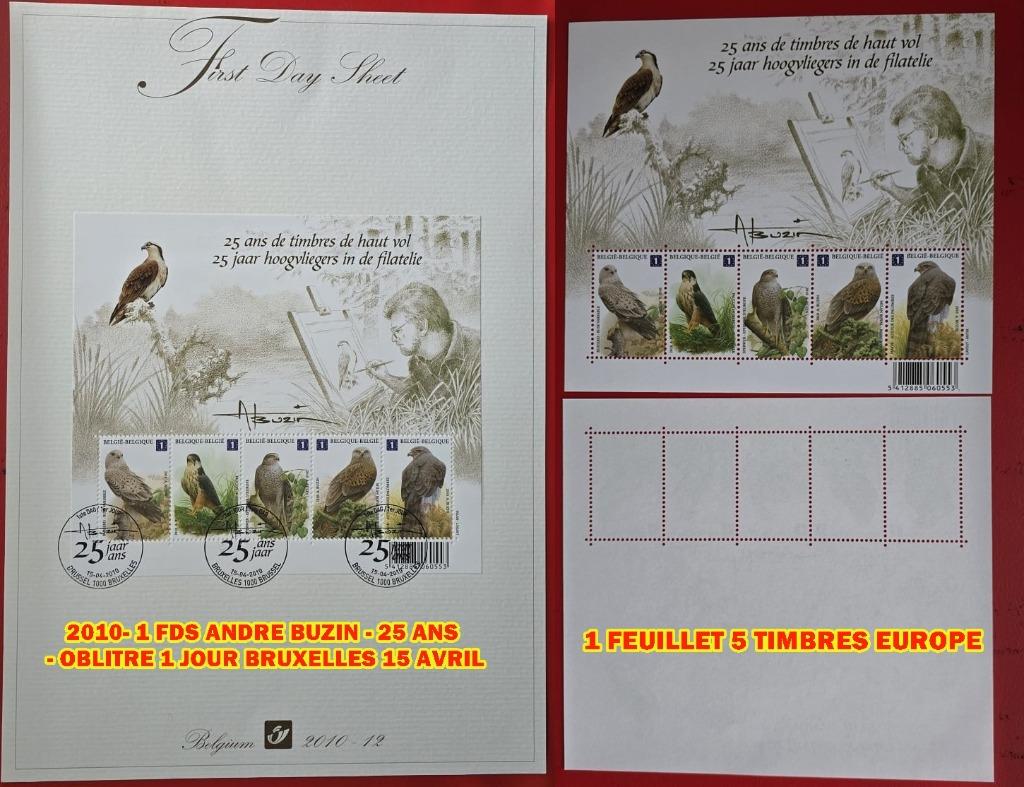 2010- 1 FDS ANDRE BUZIN - 25 JAAR - 1 BLAD, Ophalen of Verzenden