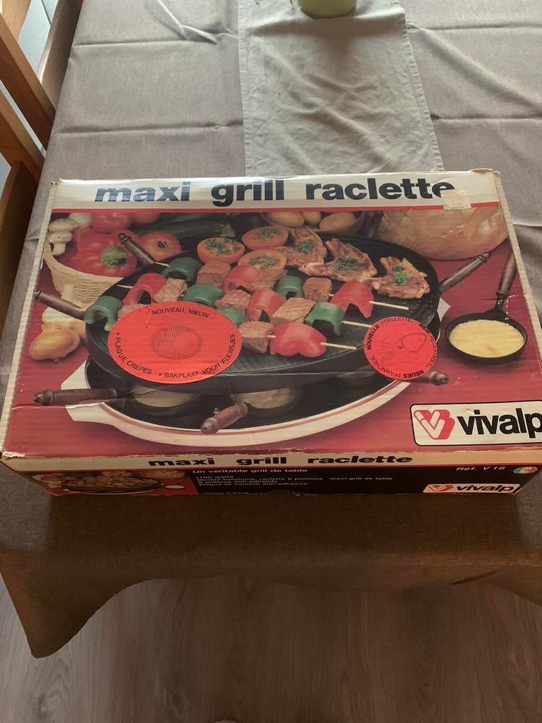 Maxi grill en raclette 8 personen Vintage Vivalp, Ophalen, Gebruikt