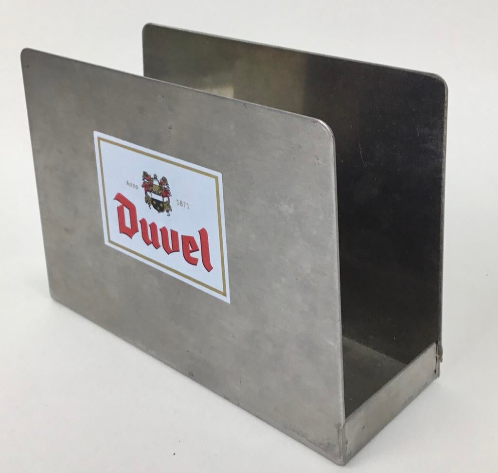 DUVEL inox bierkaarthouder, Ophalen of Verzenden, Gebruikt, Overige typen, Duvel