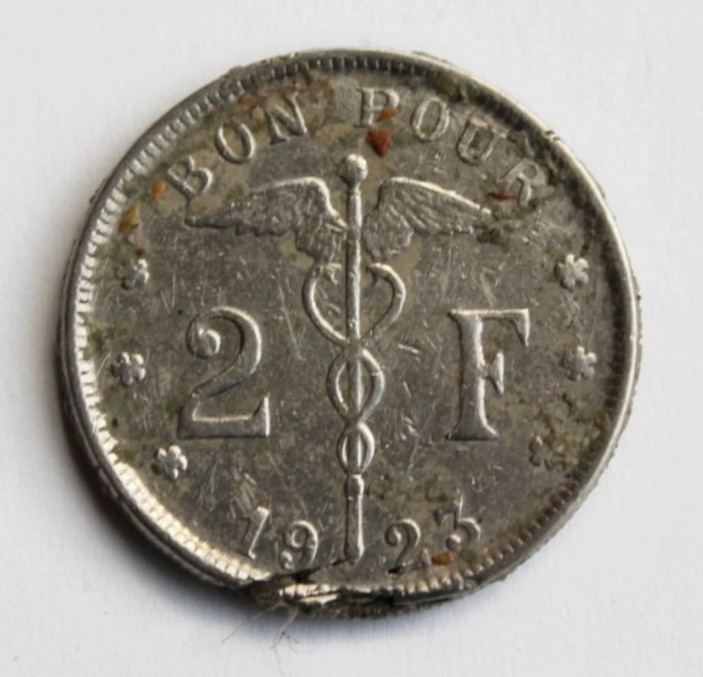 2 FRANK ALBERT 1 BELGIE 1923 FR, Postzegels en Munten, Ophalen of Verzenden, Overig, Losse munt