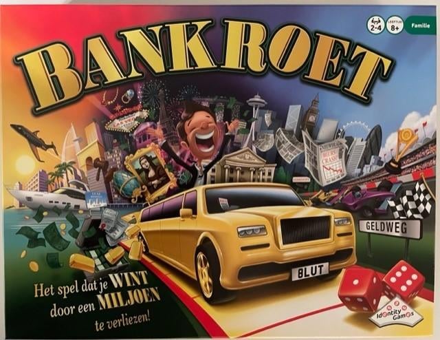 Bankroet – gezelschapsspel, Hobby en Vrije tijd, Drie of vier spelers, Ophalen, Nieuw, Identity Games