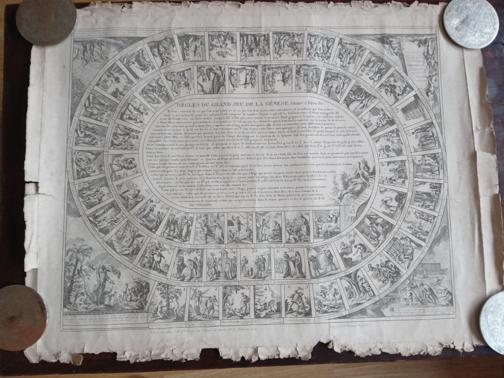 Ets uit de „Rules of the Great Game of Genesis” uit 1820, Antiek en Kunst, Ophalen, Ets