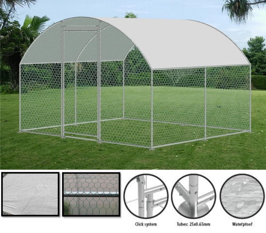 Metalen Kippenren Met Afdekzeil 250x300x200cm, Ophalen, Nieuw, Kippenhok of Kippenren