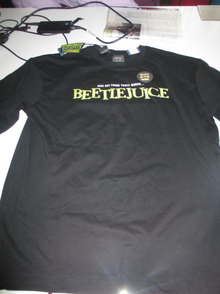 t-shirt man Beetlejuice glow in the dark nieuw, Ophalen of Verzenden, Nieuw, Overige maten, Zwart