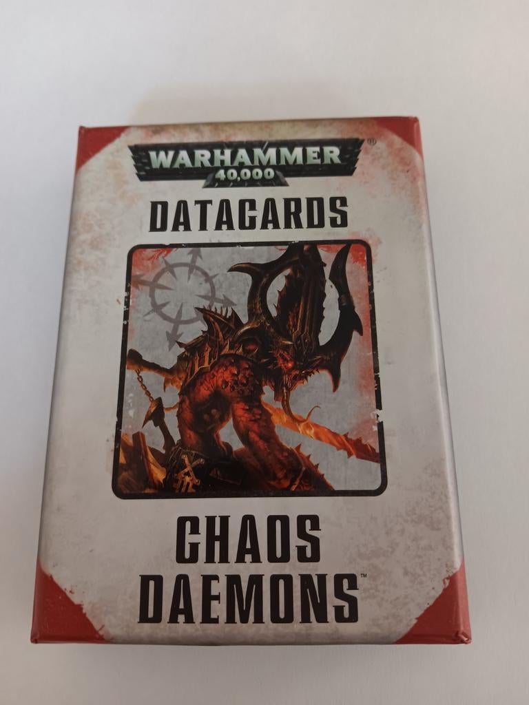 warhammer 40k chaos daemons datacards, Ophalen of Verzenden, Gebruikt, Warhammer 40000, Boek of Catalogus