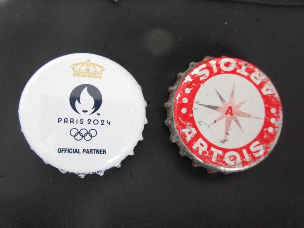 2 kroonkurken, kroonkurk, Verzamelen, Biermerken, Ophalen, Gebruikt, Overige typen, Overige merken