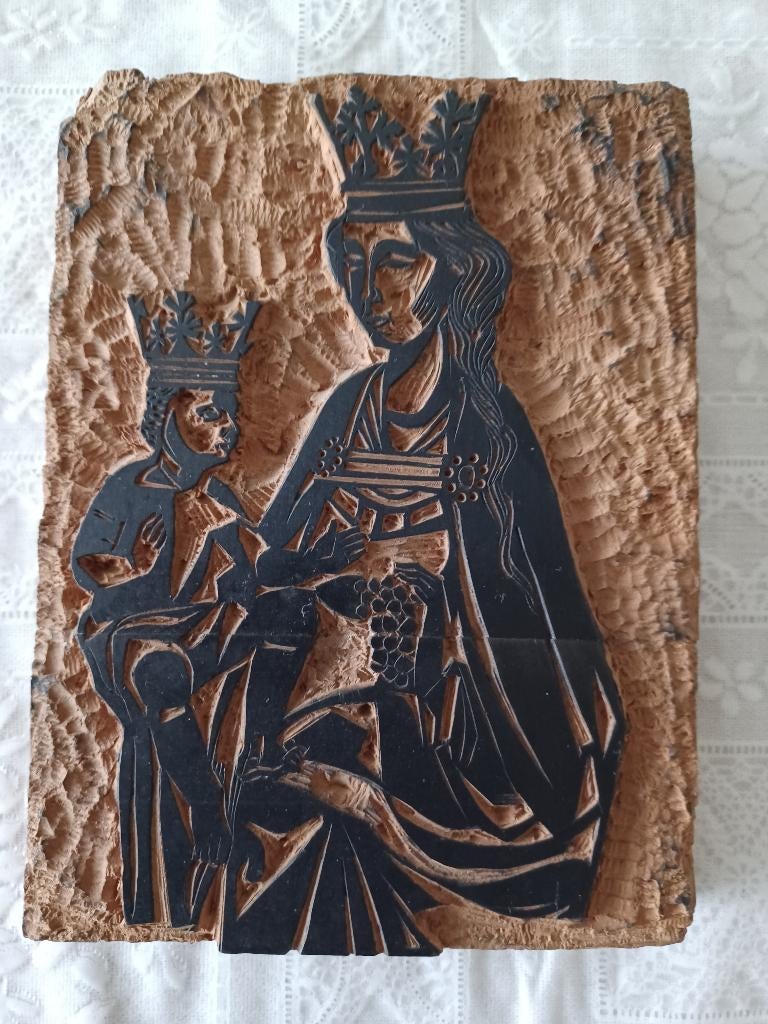 handgesneden stensel olv van Tongeren, Antiek en Kunst, Antiek | Religieuze voorwerpen, Ophalen of Verzenden
