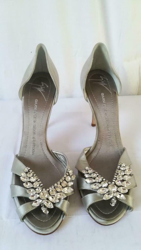 465B* GIUSEPPE ZANOTTI sexy sandales argent cuir (38,5), Neuf, Autres couleurs, Escarpins, Giuseppe zanotti