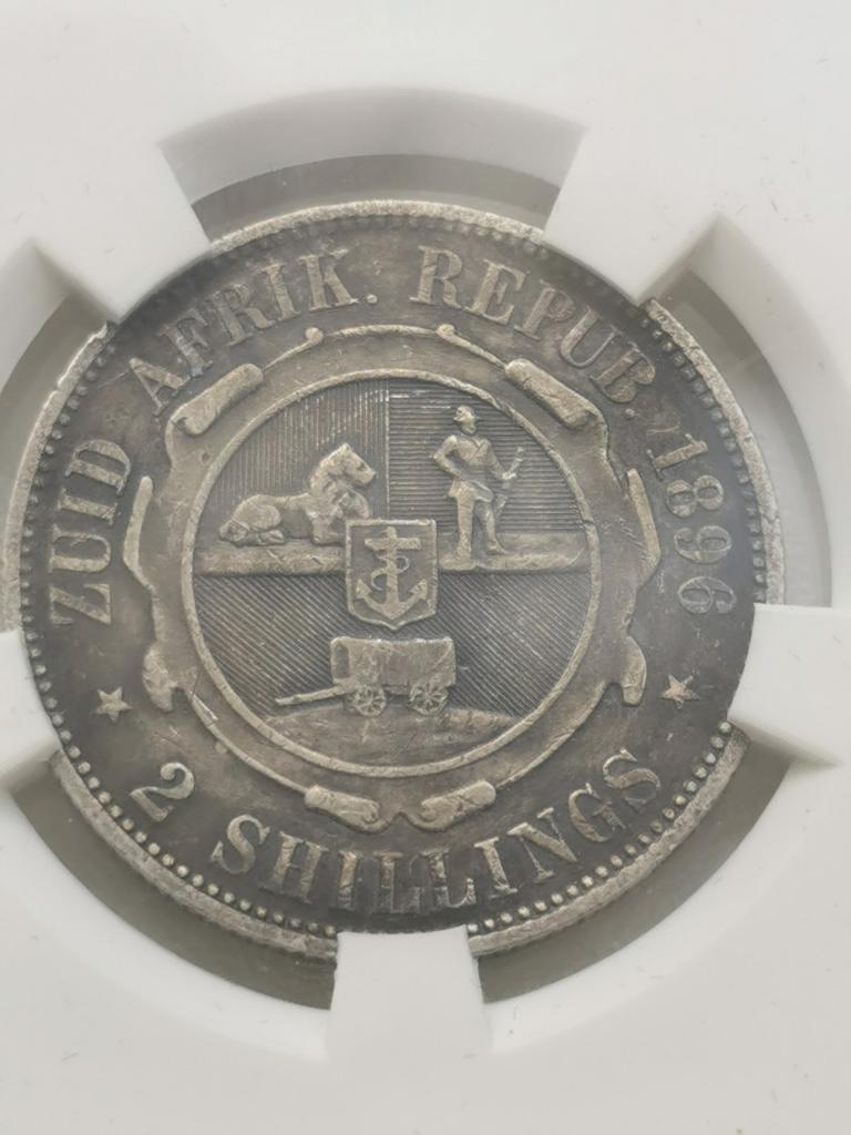 Zuid Africa,2 Shillings 1896,VF35 SANGS,zilver, Enlèvement ou Envoi, Afrique du Sud, Monnaie en vrac, Argent