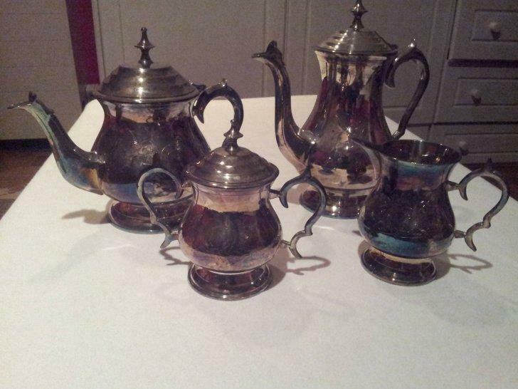 verzilverd koffie -theeset