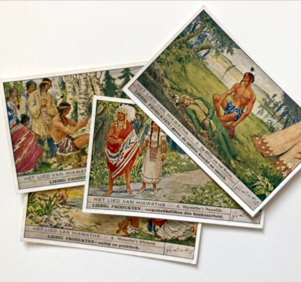 Liebig chromo’s : het lied van Hiawatha, Ophalen of Verzenden, Zo goed als nieuw