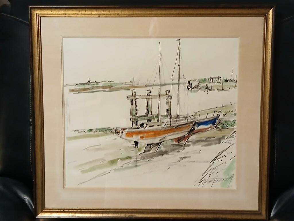 "HAVENZICHT" LOMBAERTS, Antiek en Kunst, Kunst | Schilderijen | Klassiek, Ophalen