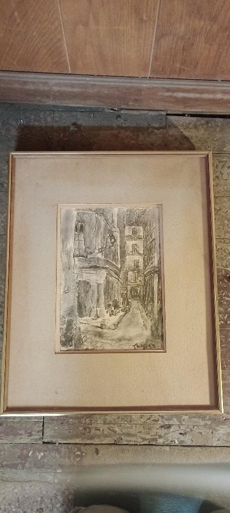 Dessin fusain signé Serge Montegnies, 42x52, n74, Enlèvement ou Envoi