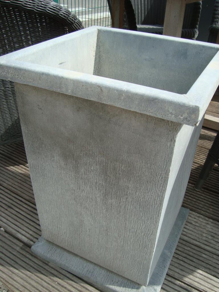 bloempot in zinkstaal 40x40x60h, Tuin en Terras, Bloempotten, 40 cm of meer, Nieuw, Ophalen of Verzenden, Metaal