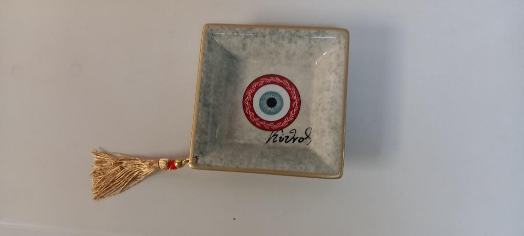 Grieks schaaltje met Turks oog 11/11cm, Antiek en Kunst, Ophalen of Verzenden