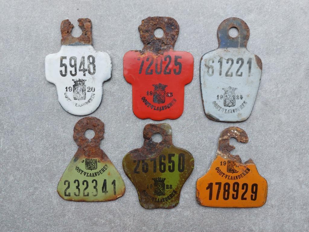 Geëmailleerde fietsplaatje Oost-Vlaanderen jaren 20, Antiek en Kunst, Ophalen of Verzenden