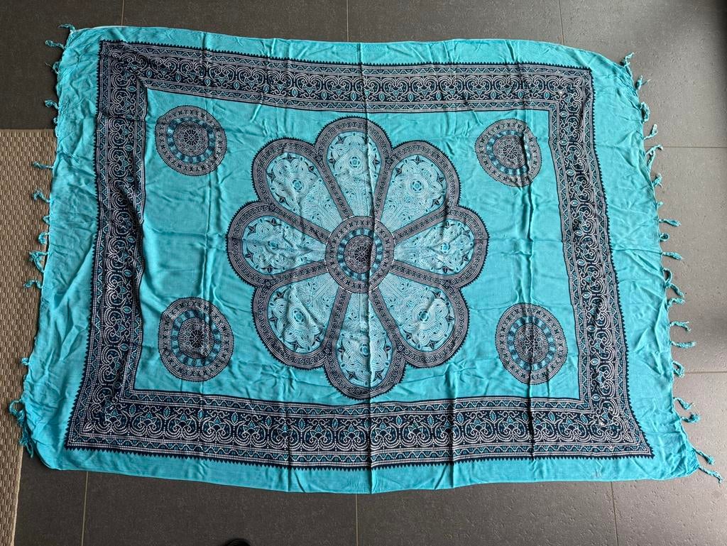 Azuurblauwe turquoise Paschmina, Zanzibar, Enlèvement ou Envoi, Comme neuf, Pashmina