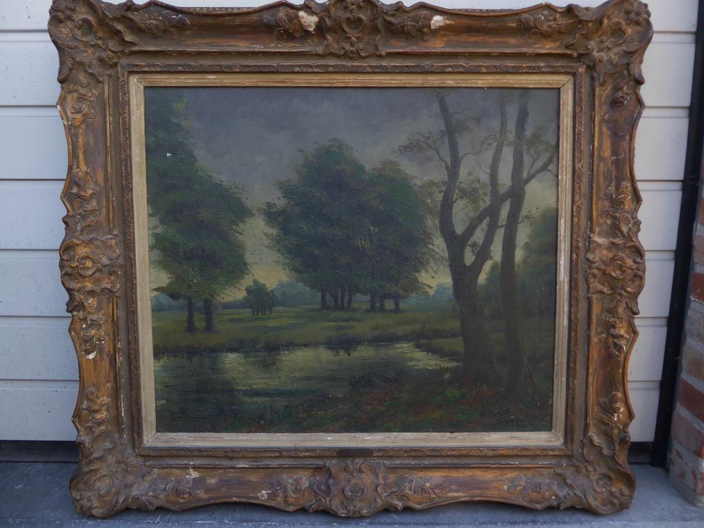OLIE DOEK GROOT SCHILDERIJ MICHEL DE PYPERE 1952 KUURNE, Antiek en Kunst, Ophalen