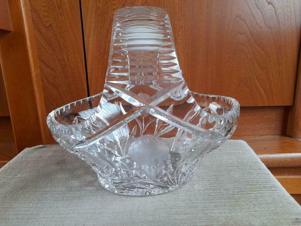 Antieke glazen mand H23 L24 B 16cm, Antiek en Kunst, Ophalen of Verzenden
