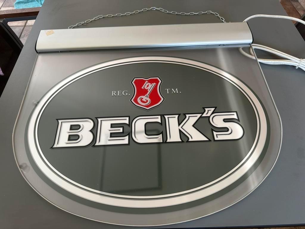 BECK'S verlichte bord, Verzamelen, Ophalen of Verzenden, Zo goed als nieuw