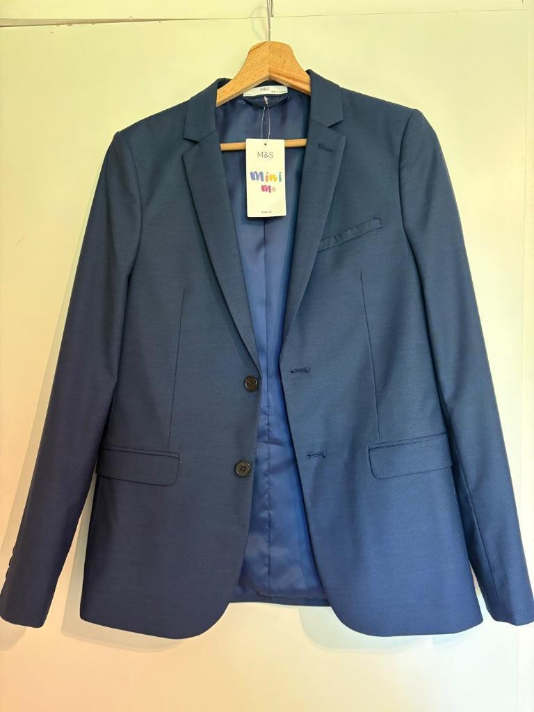 Blauwe blazer M&S - Maat 164, M&S, Nieuw, Ophalen of Verzenden, Jongen