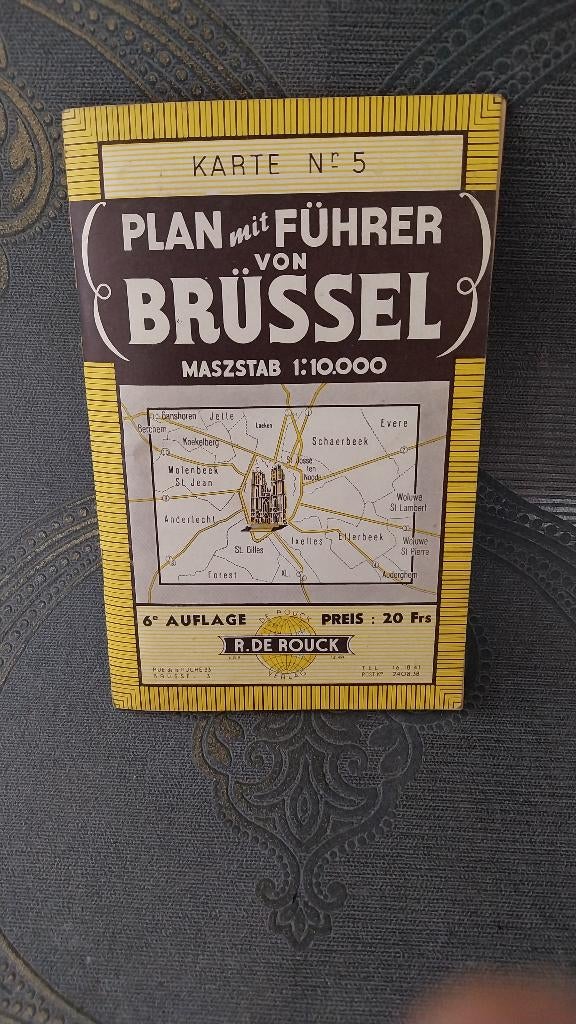 Carte du trafic allemand Plan de la ville de Bruxelles, Collections, Enlèvement ou Envoi, Utilisé