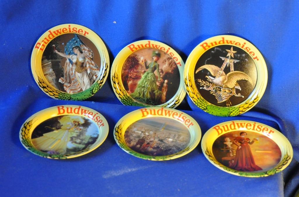 6 sous verre en metal biere budweiser, Ophalen of Verzenden, Zo goed als nieuw, Overige typen, Overige merken
