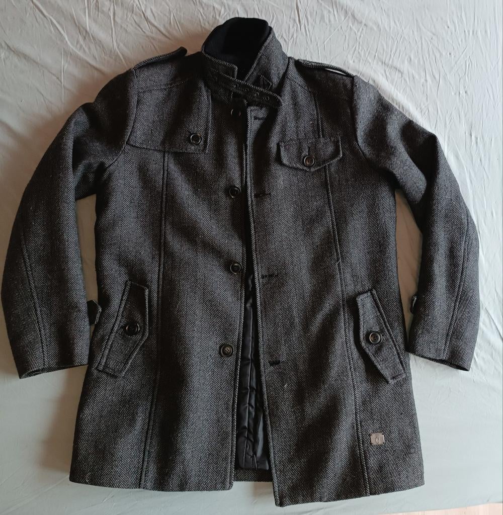 Manteau hiver L avec défauts laine, Enlèvement, Porté, Taille 52/54 (L), Gris