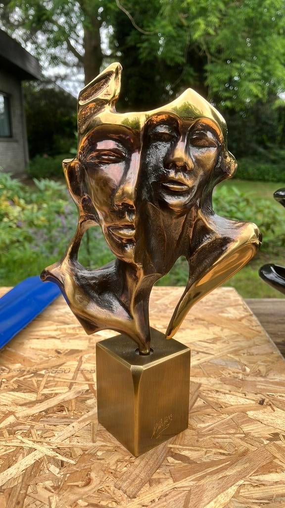 Prachtig bronzen beeld R Richise, Antiek en Kunst, Ophalen