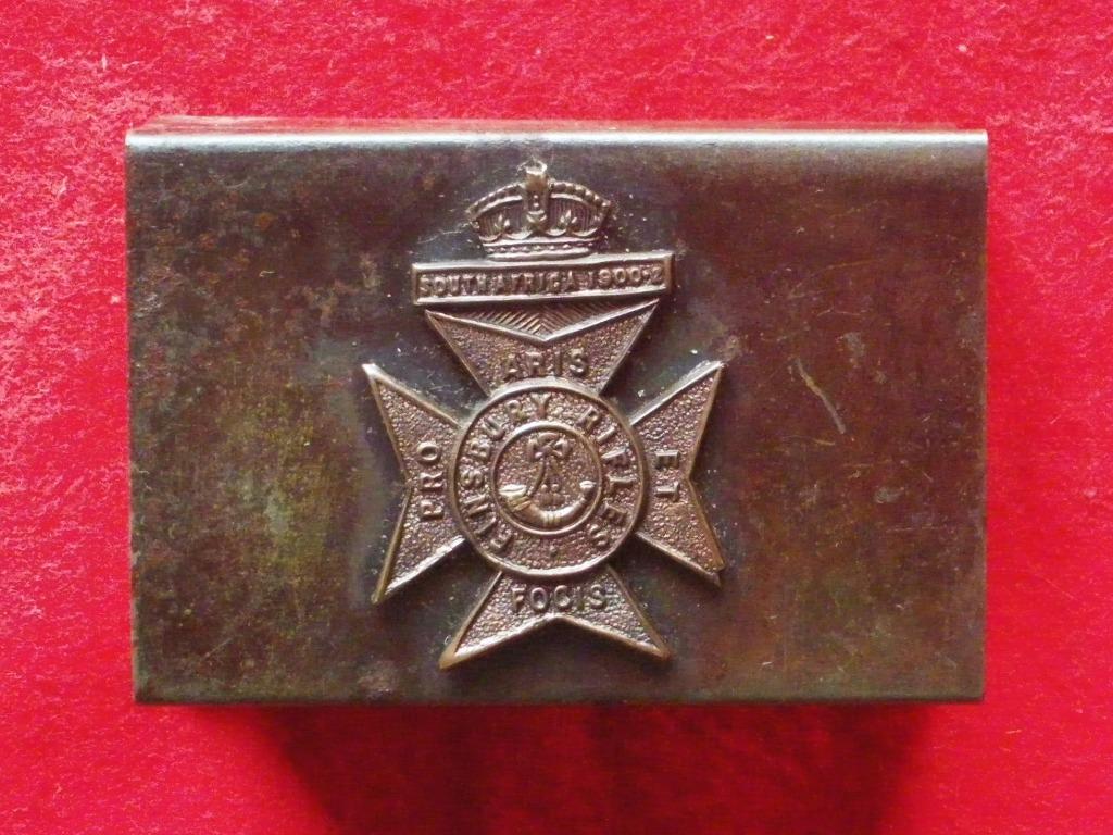British Finsbury Rifles WW1 badge on matchbox holder, Collections, Objets militaires | Général, Armée de terre, Envoi