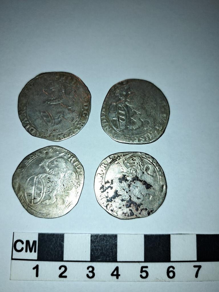 lot van 4 zilver munten 17de eeuw, Ophalen, Zilver
