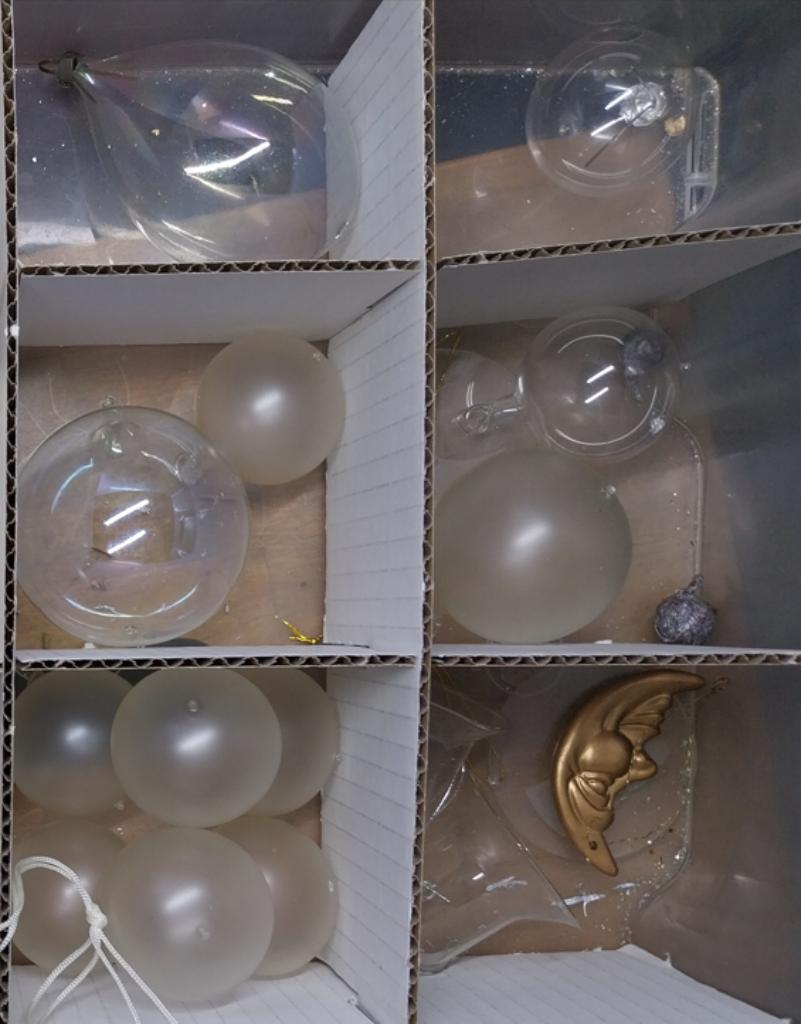 Kerstdecoratie engelenhaar, glazen kerstballen,..., Enlèvement ou Envoi, Comme neuf