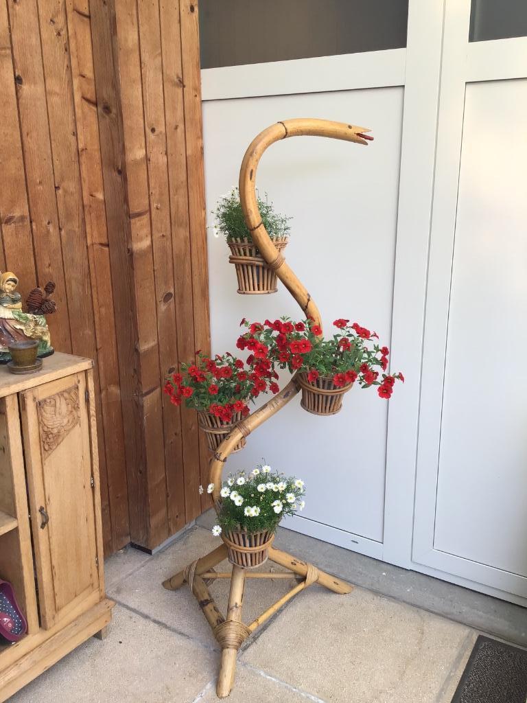 Vintage plantenstaander, Tuin en Terras, Ophalen, Gebruikt, Hout, Balkon