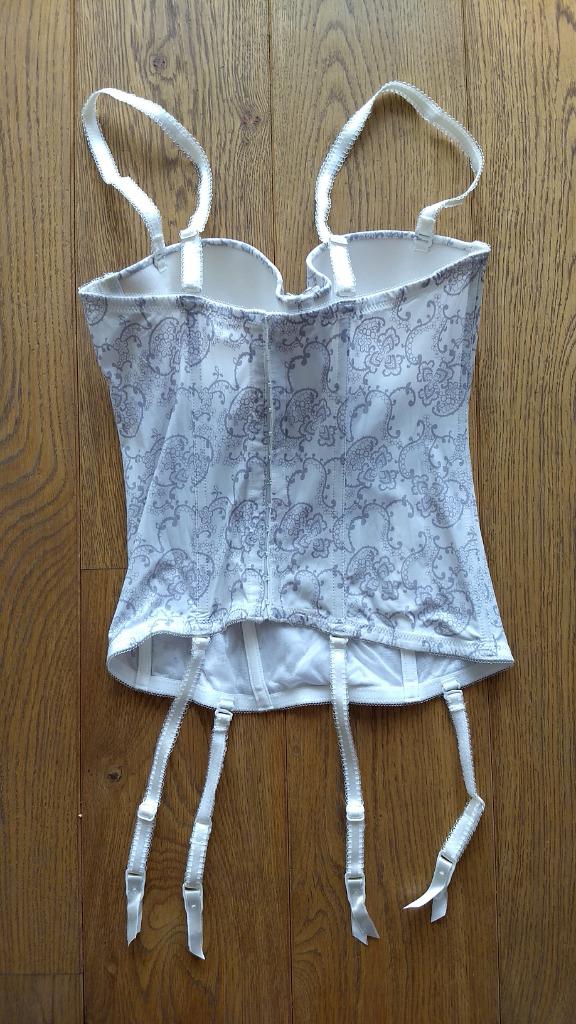 Wit korset met grijze patronen, Kleding | Dames, Ondergoed en Lingerie, Hunkemöller, Ophalen, Paars, Body of Korset